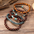 5 In 1 Layer Ethnic Wooden Bead Bracelet