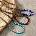 Turquoise-Lapis Lazuli-Tiger Eye Earthy Qualities Necklace