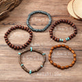 5 In 1 Layer Ethnic Wooden Bead Bracelet