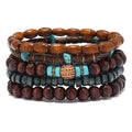 5 In 1 Layer Ethnic Wooden Bead Bracelet