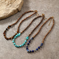 Turquoise-Lapis Lazuli-Tiger Eye Earthy Qualities Necklace