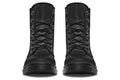 Pitch Black Boots - Vegan Leather Doc-Style Boots with Durable Stitched on Soles