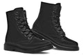 Pitch Black Boots - Vegan Leather Doc-Style Boots with Durable Stitched on Soles