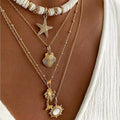 Starfish Shell Layered Necklace