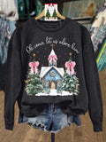 Lovely Christmas Art Print Casual Sweatshirt